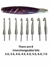 Load image into Gallery viewer, Crochet Handle & Hook Set - Purple Box Elder