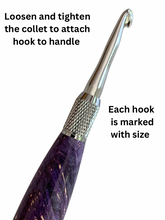 Load image into Gallery viewer, Crochet Handle & Hook Set - Purple Box Elder