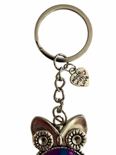 Load image into Gallery viewer, Owl Keychain - Blue Lagoon