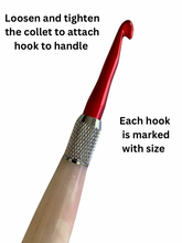 Load image into Gallery viewer, Crochet Handle & Hook Set (Extra Long) - COLOR Changing Polychromatic