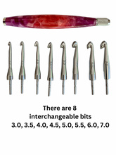 Load image into Gallery viewer, Crochet Handle & Hook Set (Extra Long) - Berry-licious
