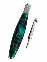 Load image into Gallery viewer, Crochet Handle & Hook Set - Purple Dragon (Extra short for pencil grippers)