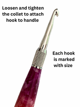 Load image into Gallery viewer, Crochet Handle & Hook Set (Extra Long) - Berry-licious