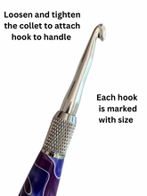 Load image into Gallery viewer, Crochet Handle & Hook Set (Extra Long) - Plum Royale