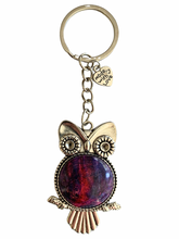 Load image into Gallery viewer, Owl Keychain - Double Dyed Box Elder