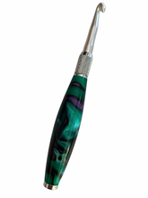 Load image into Gallery viewer, Crochet Handle & Hook Set - Purple Dragon (Extra short for pencil grippers)