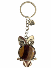 Load image into Gallery viewer, Owl Keychain - Multi Wood
