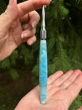 Load image into Gallery viewer, Crochet Handle & Hook Set (Extra Long) - Blue Pearly Opal