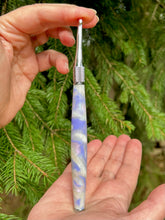 Load image into Gallery viewer, Crochet Handle & Hook Set (Extra Long) - Purple Pearly Opal - LIMITED EDITION