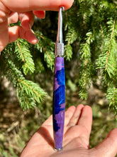 Load image into Gallery viewer, Crochet Handle & Hook Set (Extra Long) - BLUEBERRY GRAPE Curly Maple Speciality