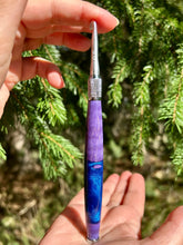 Load image into Gallery viewer, Crochet Handle & Hook Set (Extra Long) - BLUEBERRY GRAPE Curly Maple Speciality