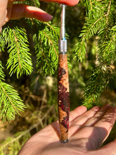 Load image into Gallery viewer, Crochet Handle & Hook Set (Extra Long) - RED / BROWN Maple Burl Speciality