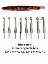 Load image into Gallery viewer, Crochet Handle & Hook Set (Extra Long) - Midnight Flame
