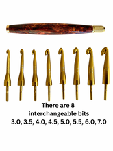 Load image into Gallery viewer, Crochet Handle & Hook Set (Extra Long) - Autumn Bronze