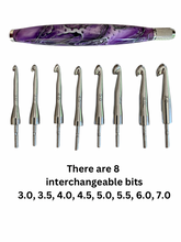 Load image into Gallery viewer, Crochet Handle & Hook Set (Extra Long) - Purple Passion