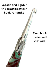 Load image into Gallery viewer, Crochet Handle & Hook Set (Extra Long) - Crimson Mint