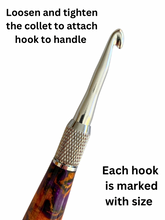 Load image into Gallery viewer, Crochet Handle & Hook Set (Extra Long) - Midnight Flame