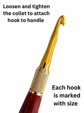 Load image into Gallery viewer, Crochet Handle & Hook Set (Extra Long) - Cherry Cordial