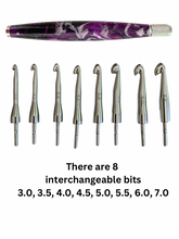 Load image into Gallery viewer, Crochet Handle & Hook Set (Extra Long) - Iris