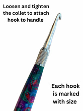 Load image into Gallery viewer, Crochet Handle & Hook Set (Extra Long) - Crushed Velvet