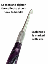 Load image into Gallery viewer, Crochet Handle & Hook Set (Extra Long) - Iris