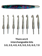 Load image into Gallery viewer, Crochet Handle & Hook Set (Extra Long) - Crushed Velvet