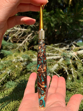 Load image into Gallery viewer, Crochet Handle & Hook Set (Extra Long) - Egyptian Turquoise