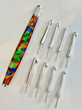 Load image into Gallery viewer, Crochet Handle & Hook Set (Extra Long) - Tie Dye