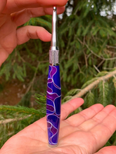 Load image into Gallery viewer, Crochet Handle & Hook Set - Plum Royale (Short for pencil grippers)