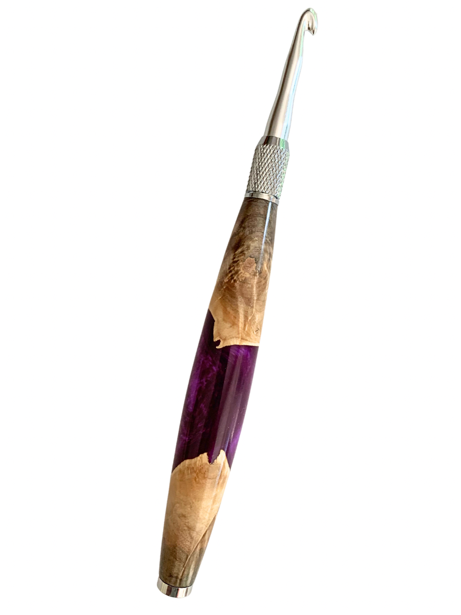 Crochet Handle & Hook Set (Extra Long) Grape Divine BwA Woodturning
