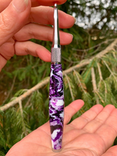 Load image into Gallery viewer, Crochet Handle & Hook Set - Iris (Short for pencil grippers)