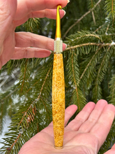 Load image into Gallery viewer, Crochet Handle & Hook Set (Extra Long) - Box Elder Burl - Yellow