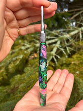 Load image into Gallery viewer, Crochet Handle & Hook Set (Extra Long) - Galapagos Green Mosaic Explosion