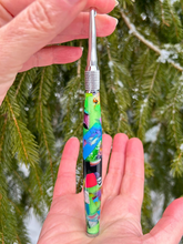 Load image into Gallery viewer, Crochet Handle & Hook Set (Extra Long) - Frog Prince Mosaic Explosion