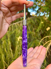 Load image into Gallery viewer, Crochet Handle & Hook Set (Extra Long) - Purple Pebble