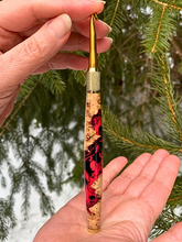 Load image into Gallery viewer, Crochet Handle & Hook Set (Extra Long) - Hot Pink Fusion Wood / Resin
