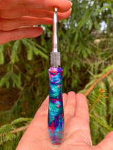 Load image into Gallery viewer, Crochet Handle & Hook Set - Crushed Velvet (Short for pencil grippers)