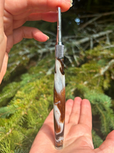 Load image into Gallery viewer, Crochet Handle & Hook Set (Extra Long) - Tiger’s Eye Swirl