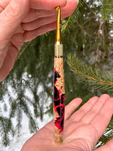 Load image into Gallery viewer, Crochet Handle & Hook Set (Extra Long) - Hot Pink Fusion Wood / Resin