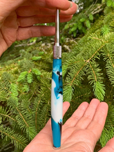 Load image into Gallery viewer, Crochet Handle & Hook Set (Extra Long) - Teal, Black & White