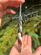 Load image into Gallery viewer, Crochet Handle & Hook Set (Extra Long) - Tiger’s Eye Swirl