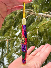 Load image into Gallery viewer, Crochet Handle & Hook Set (Extra Long) - San Salvatore RED Mosaic Explosion