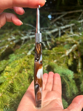 Load image into Gallery viewer, Crochet Handle & Hook Set (Extra Long) - Tiger’s Eye Swirl