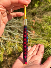 Load image into Gallery viewer, Crochet Handle & Hook Set (Extra Long) - Fuschia Flyer (Dragon Scale Series)