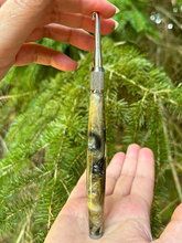 Load image into Gallery viewer, Crochet Handle & Hook Set (Extra Long) - Silver & Gold GLITTER GALORE