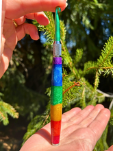 Load image into Gallery viewer, Crochet Handle & Hook Set (Extra Long) - Rainbow Stack