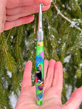 Load image into Gallery viewer, Crochet Handle & Hook Set (Extra Long) - Frog Prince Mosaic Explosion