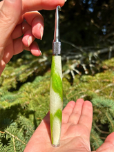 Load image into Gallery viewer, Crochet Handle & Hook Set (Extra Long) - Flower and Feather Speciality Piece “Summer Days”