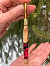 Load image into Gallery viewer, Crochet Handle & Hook Set (Extra Long) - Hot Pink Fusion Wood / Resin