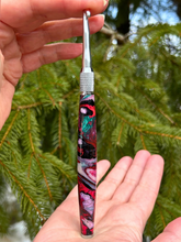 Load image into Gallery viewer, Crochet Handle & Hook Set (Extra Long) - Minty Magenta GLITTER